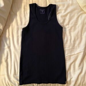 Black TNA long ribbed tank. Size Large